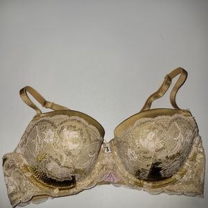 Victoria's Secret Dream Angels demi gold lace 34c